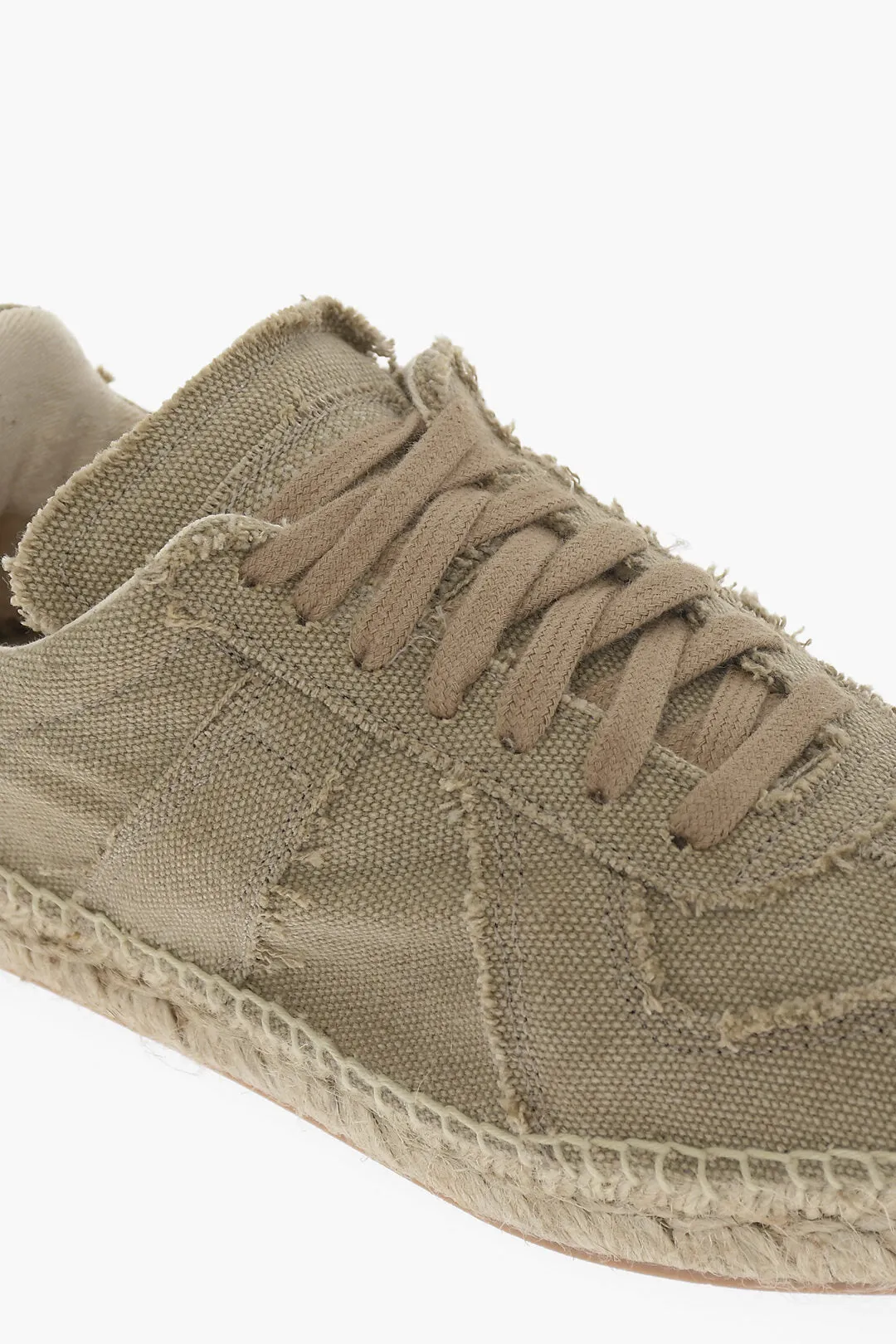 Maison Margiela Mm22 Cotton Low-Top Sneakers With Jute Sole