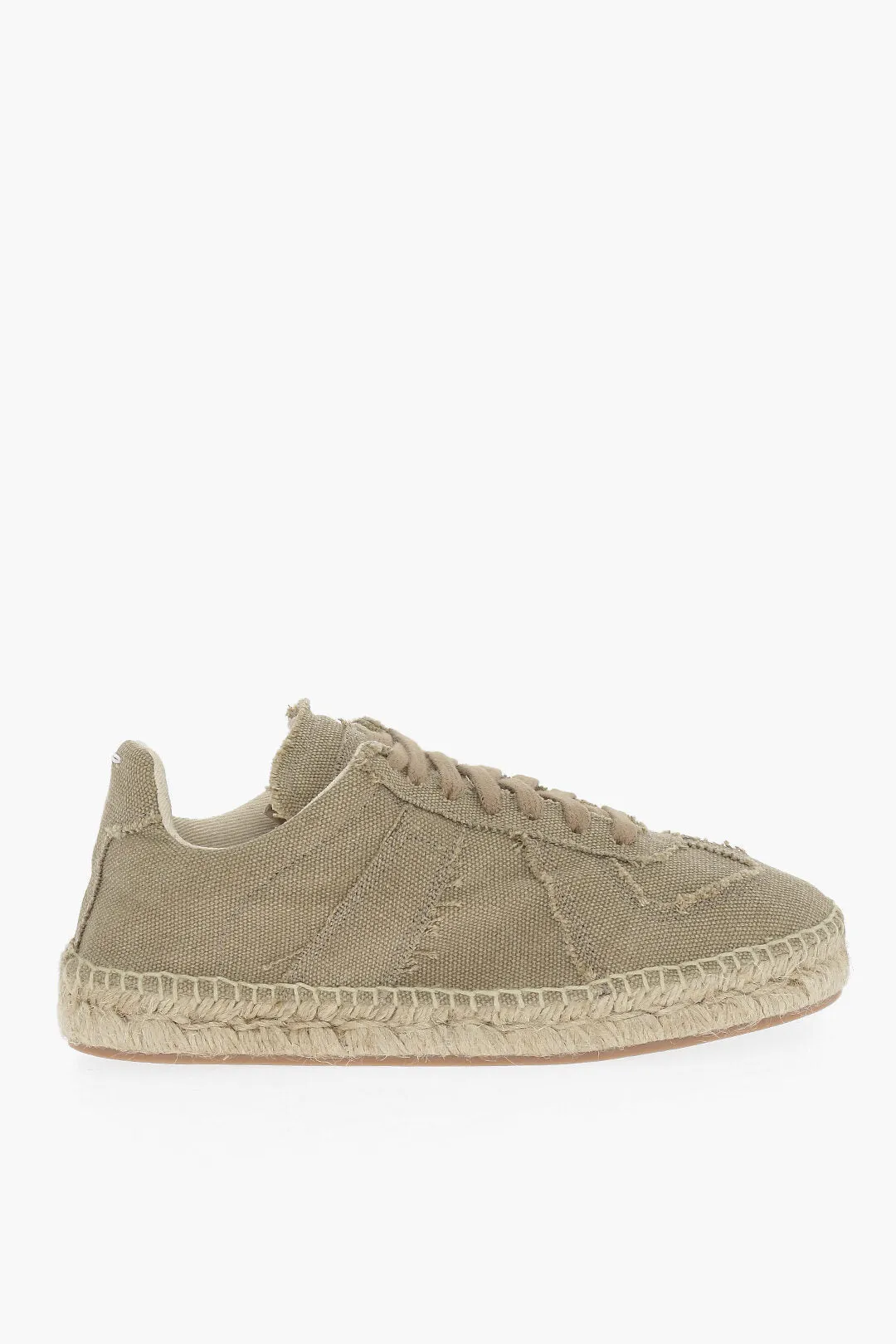 Maison Margiela Mm22 Cotton Low-Top Sneakers With Jute Sole