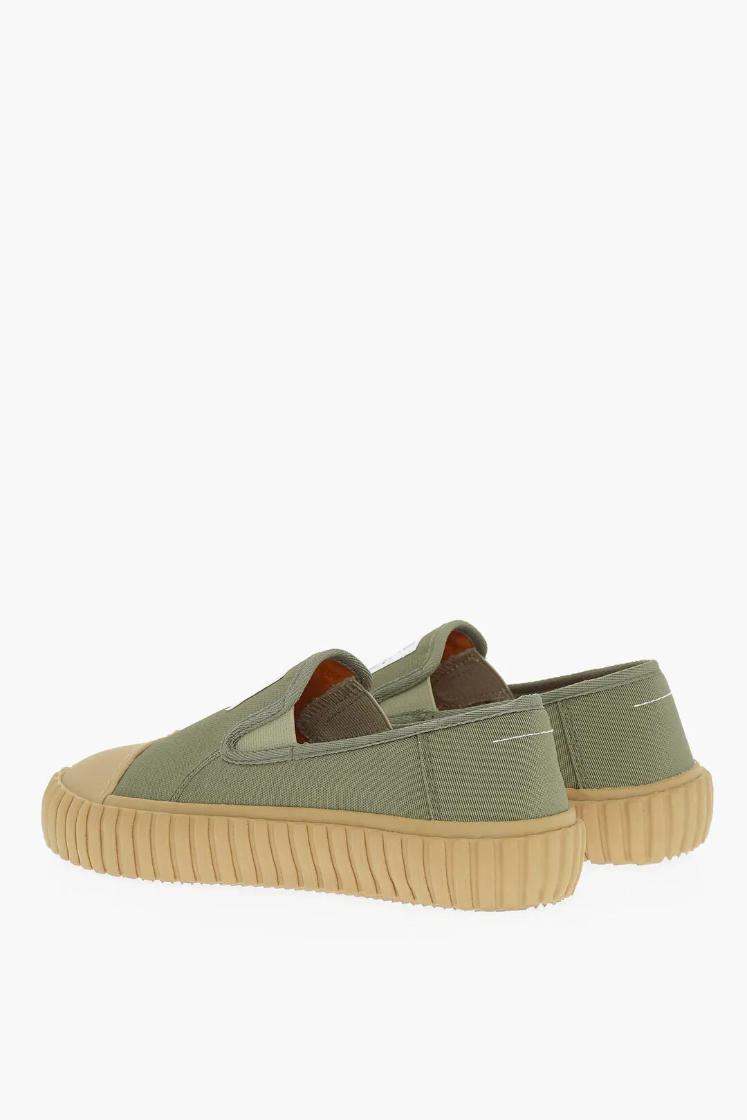 Maison Margiela Mm6 Canvas Slip On Sneakers With Contrasting Details