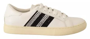 Marc Jacobs Leather Crystal Embellished Sneakers Women's Shoes (Pre-Owned)