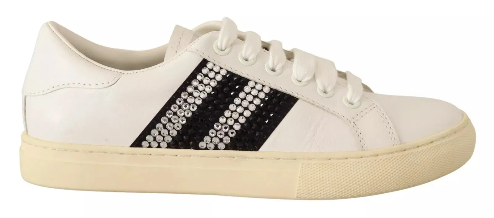 Marc Jacobs Leather Crystal Embellished Sneakers Women's Shoes (Pre-Owned)