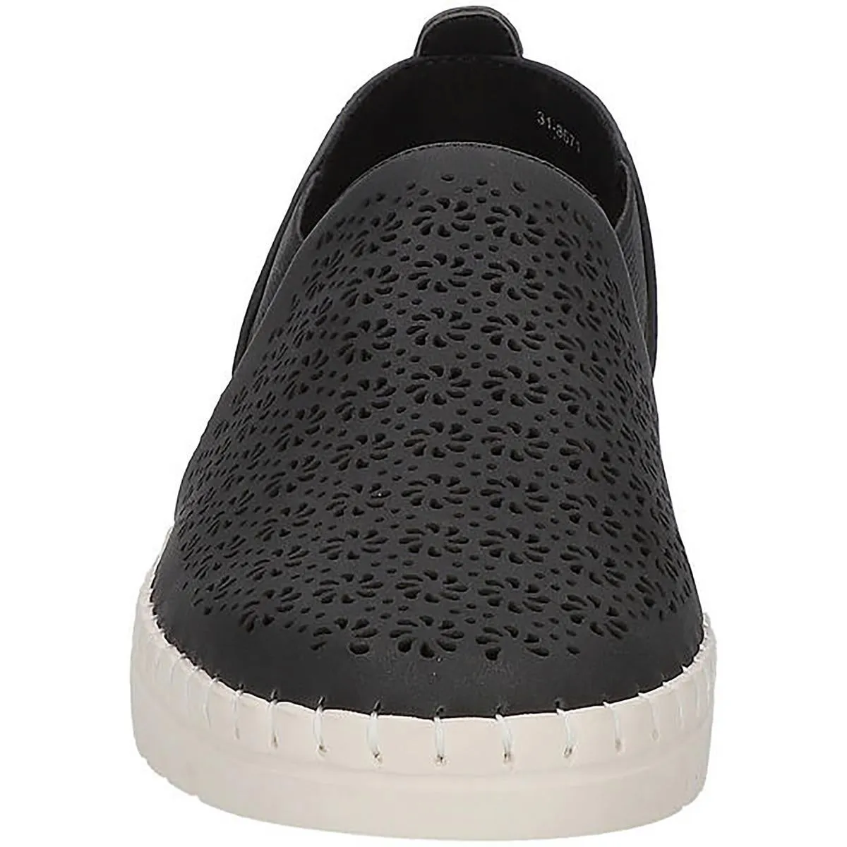 Mega Fresh Womens Faux Leather Perforated Slip-On Sneakers