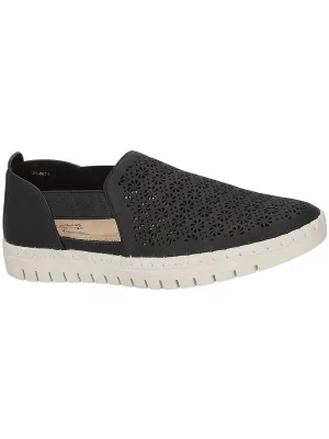 Mega Fresh Womens Faux Leather Perforated Slip-On Sneakers