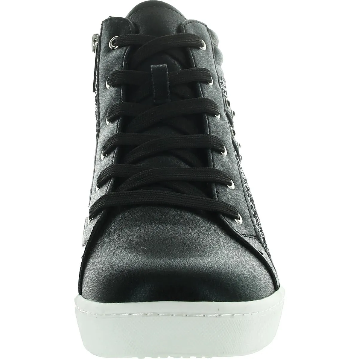 Michaela Womens Zipper Faux Leather Casual And Fashion Sneakers
