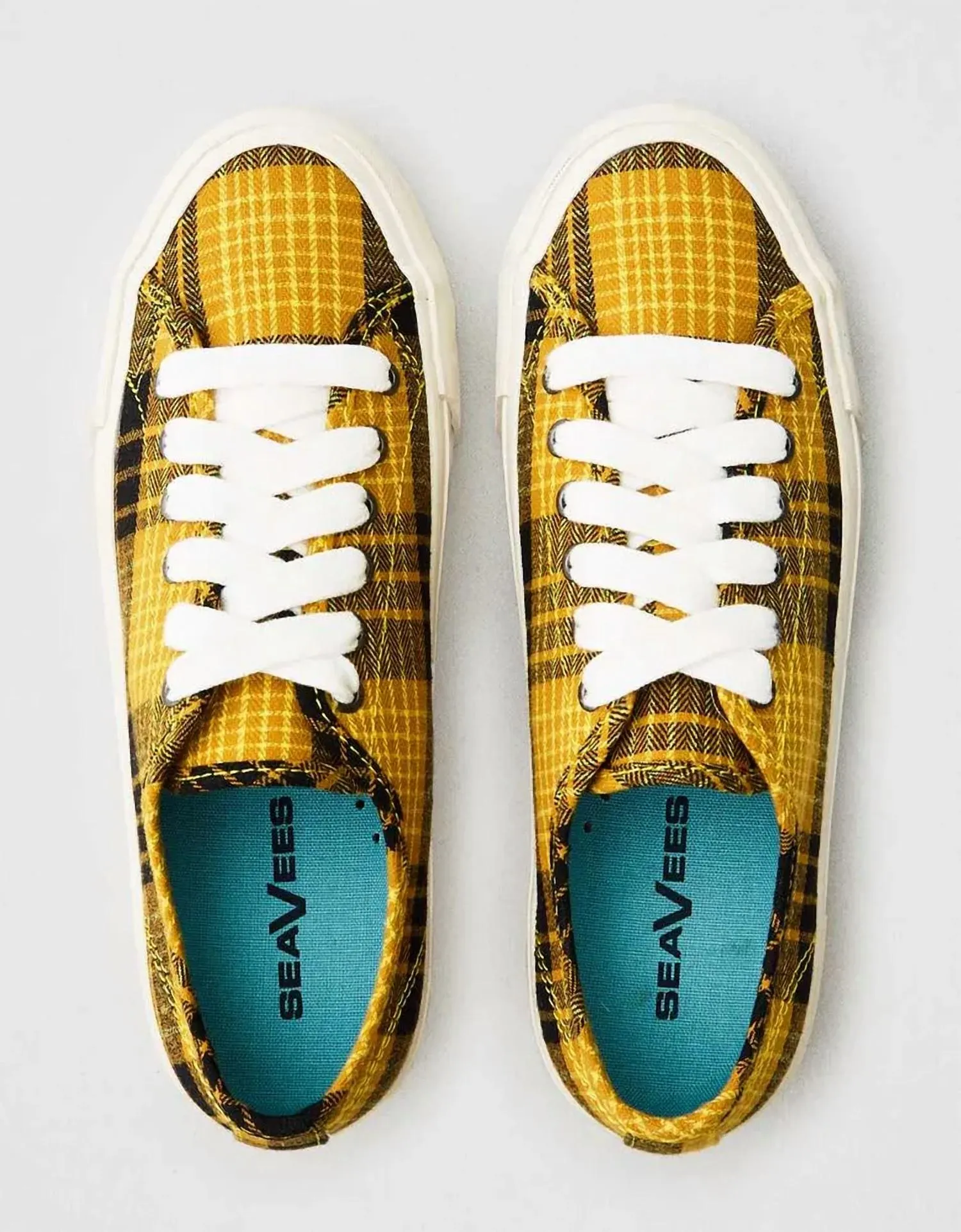 Monetery Platform Sun Valley Sneaker In Yellow Bright Plaid