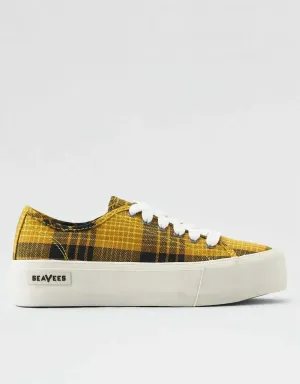 Monetery Platform Sun Valley Sneaker In Yellow Bright Plaid