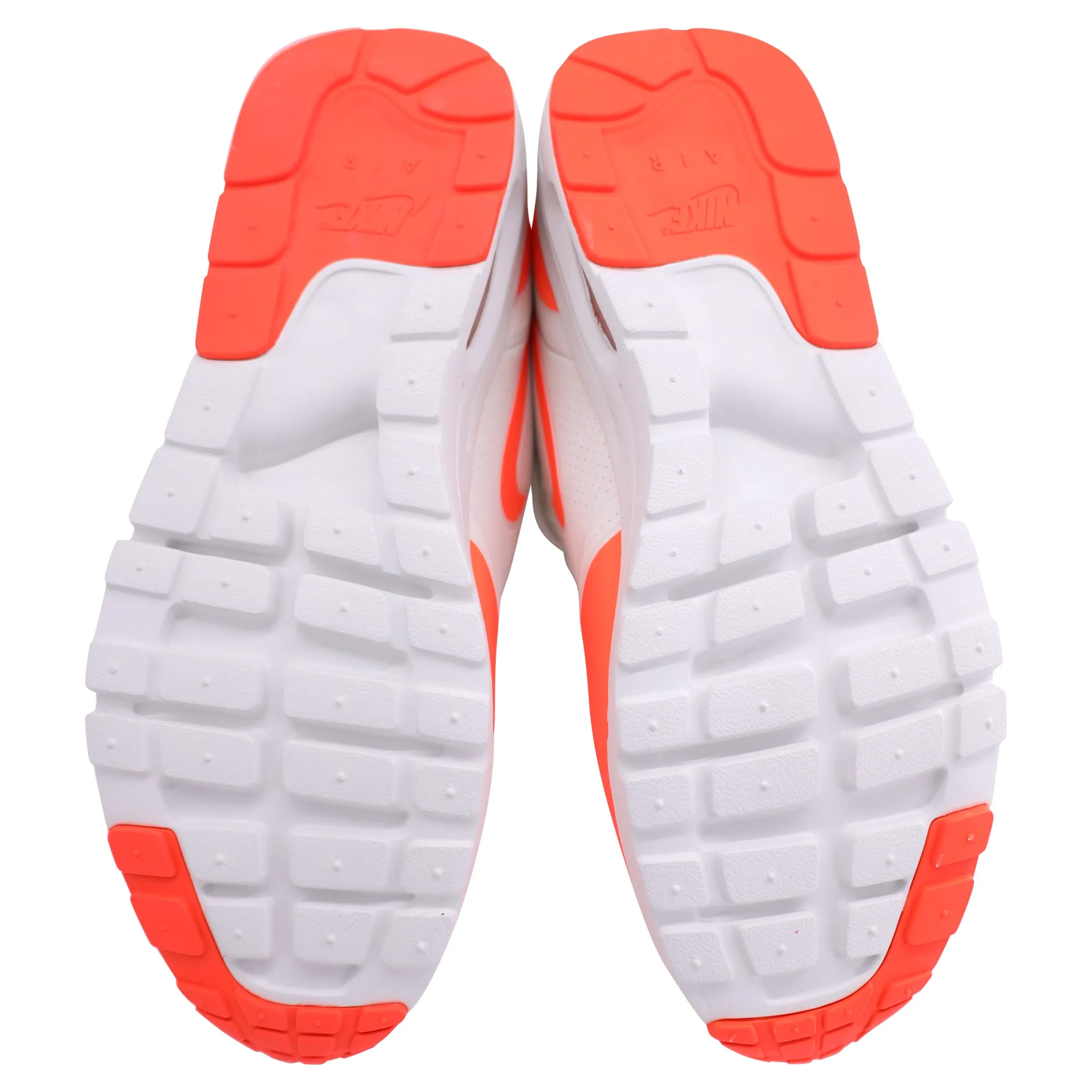 Nike Air Max 1 Ultra Moire Sneakers in White and Orange Synthetic Suede