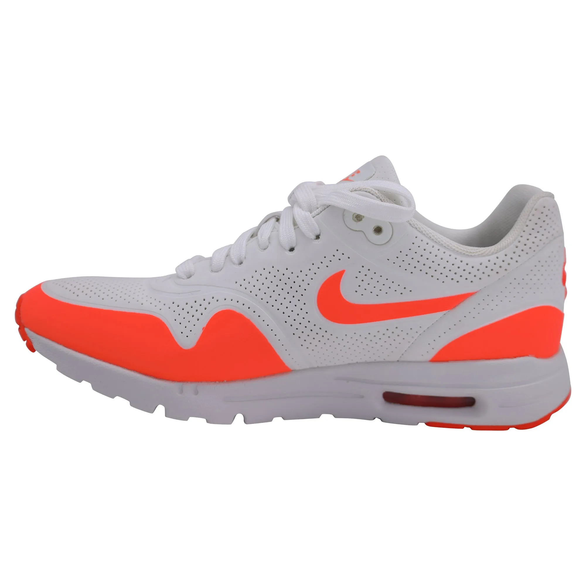 Nike Air Max 1 Ultra Moire Sneakers in White and Orange Synthetic Suede