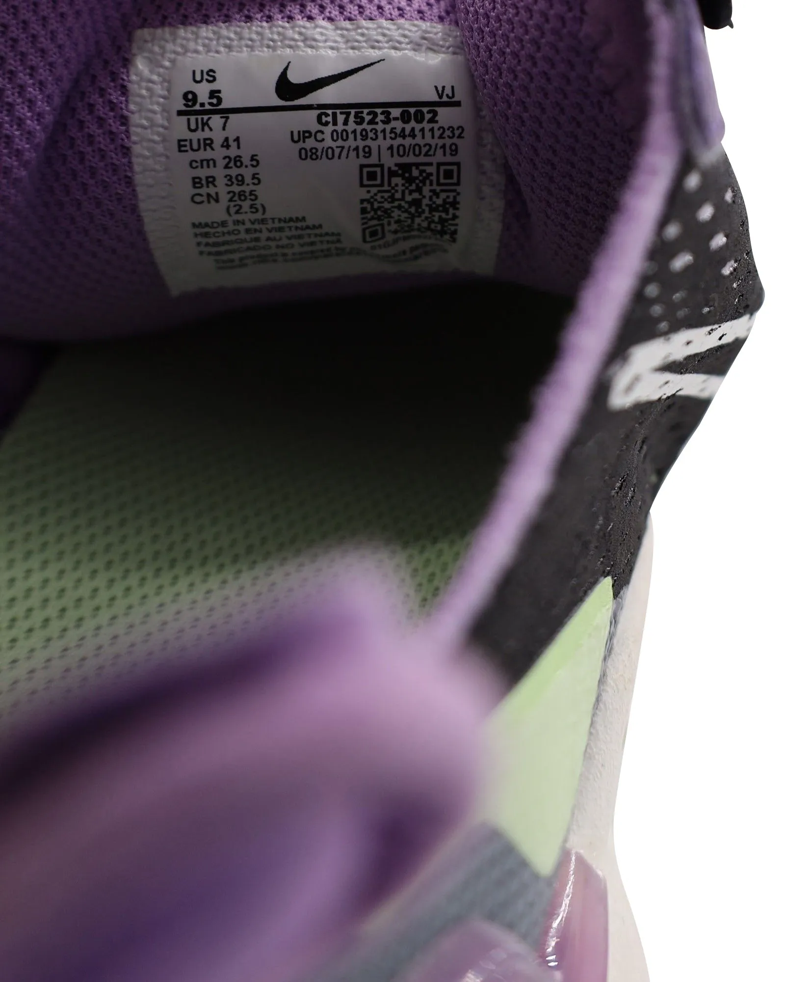 Nike React Vision Sneakers in Gravity Purple Volt Synthetic