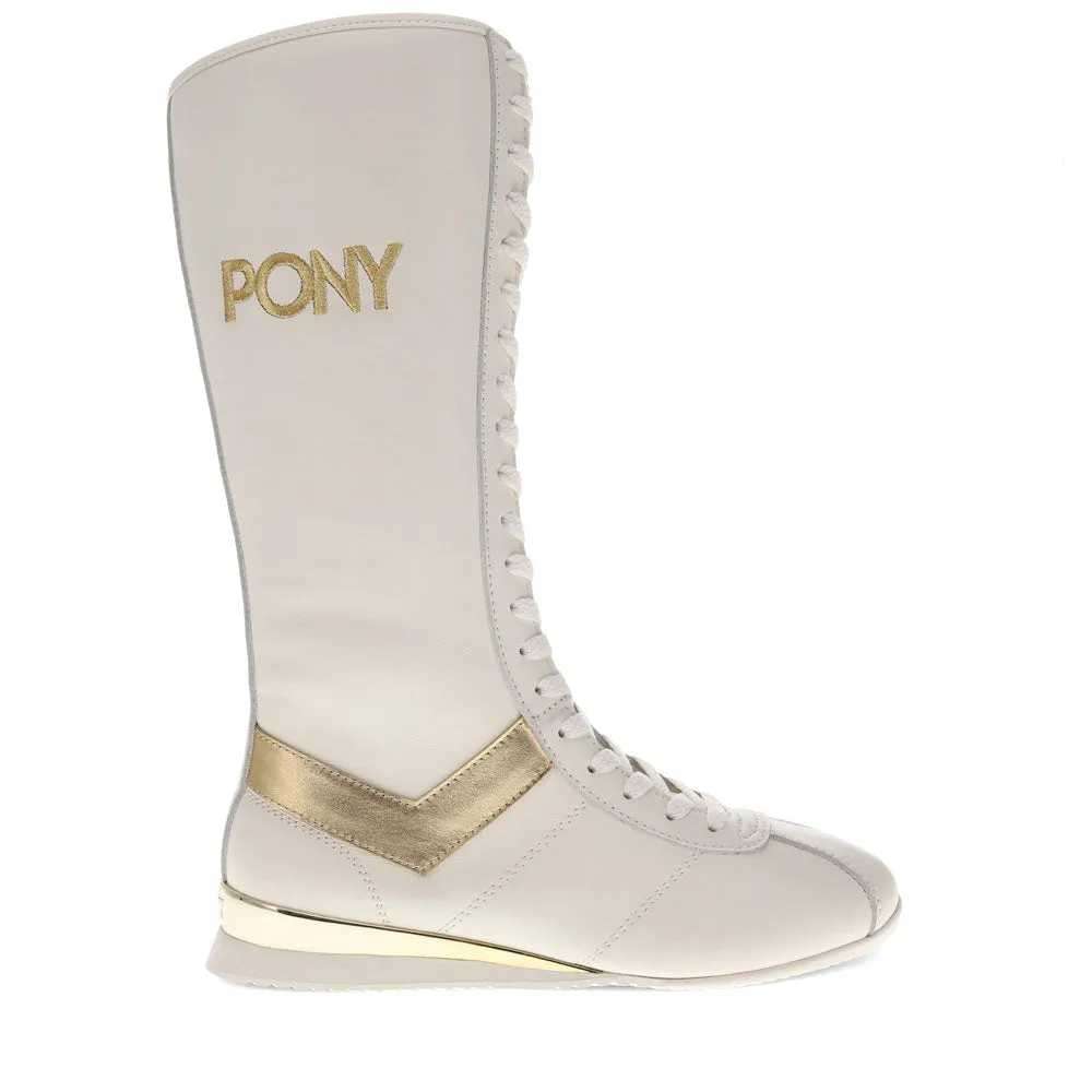 PONY Womens KO-80 Extra High Genuine Leather Premium Lace Up Athletic Sneaker Shoe