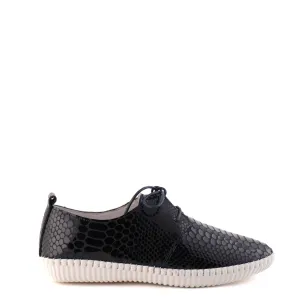 RAMSEY Navy Croc Patent