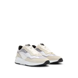 Running-inspired trainers with suede and mesh