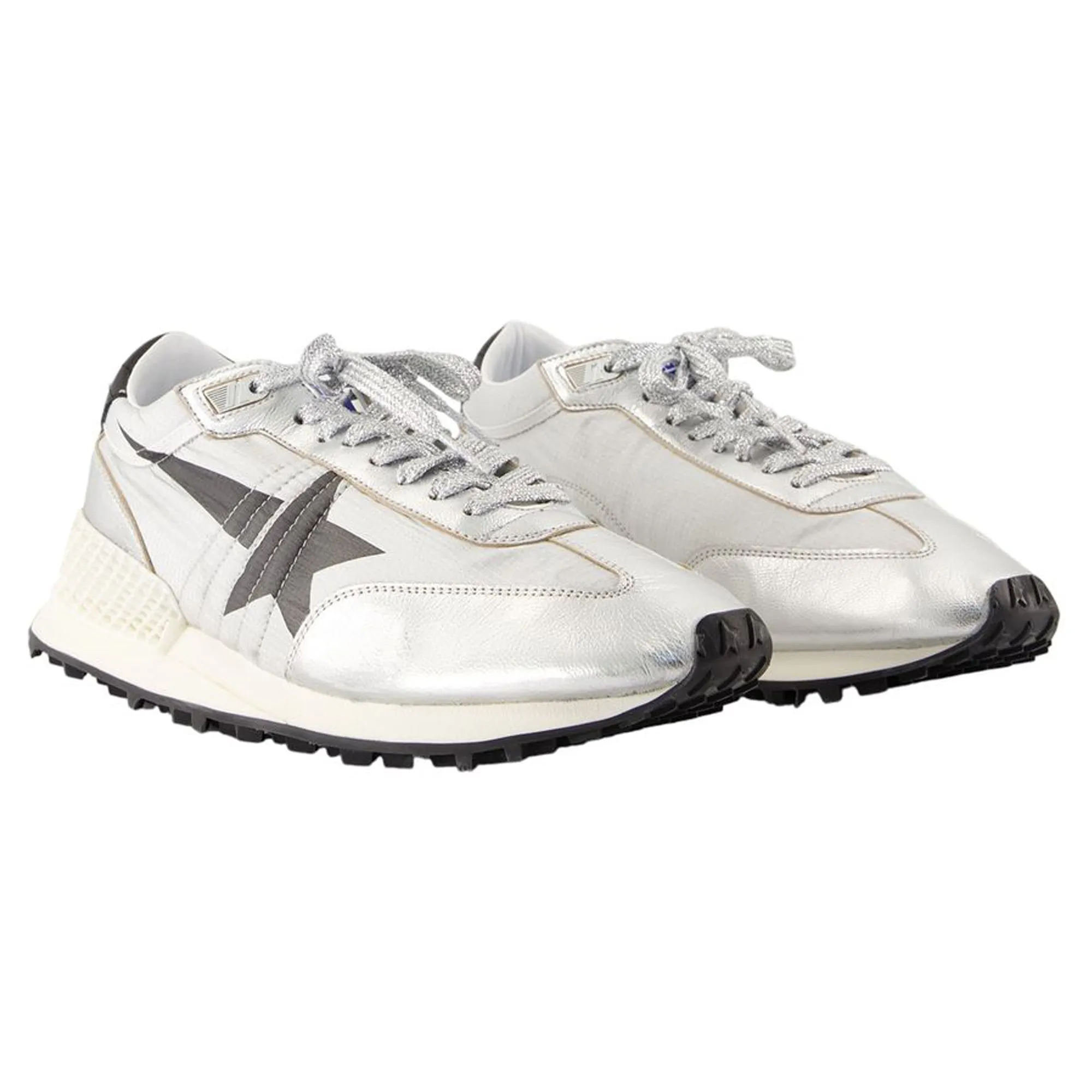 Running Marathon Sneakers - Golden Goose Deluxe Brand - Leather - Silver