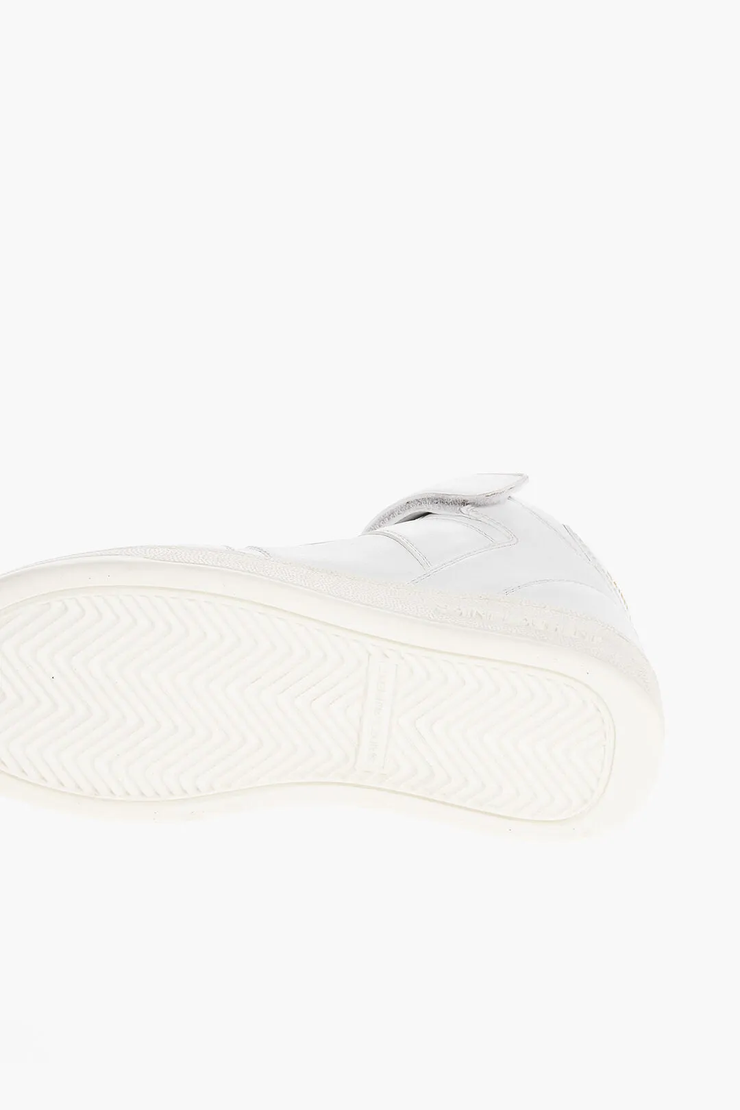 Saint Laurent Solid Color Leather High Top Sneakers