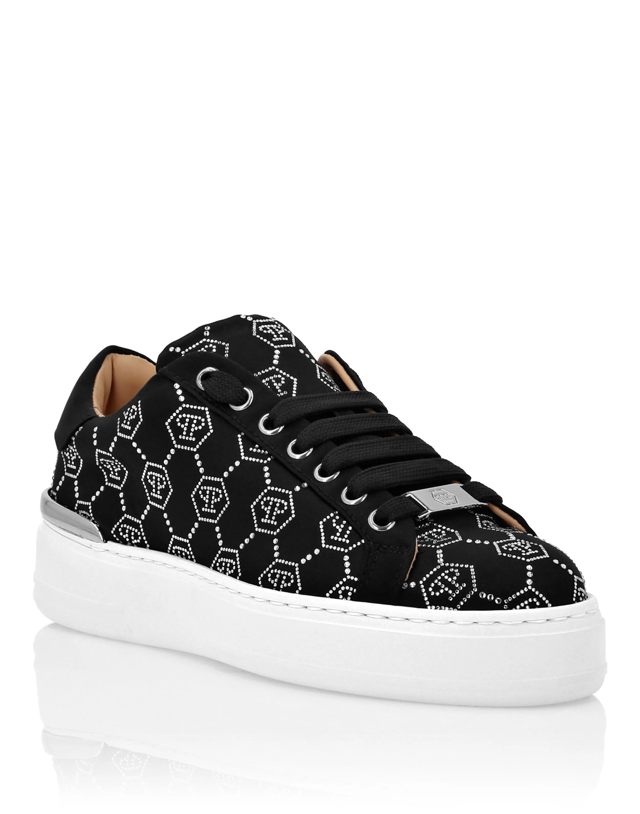 Satin Lo-Top Sneakers Strass Monogram