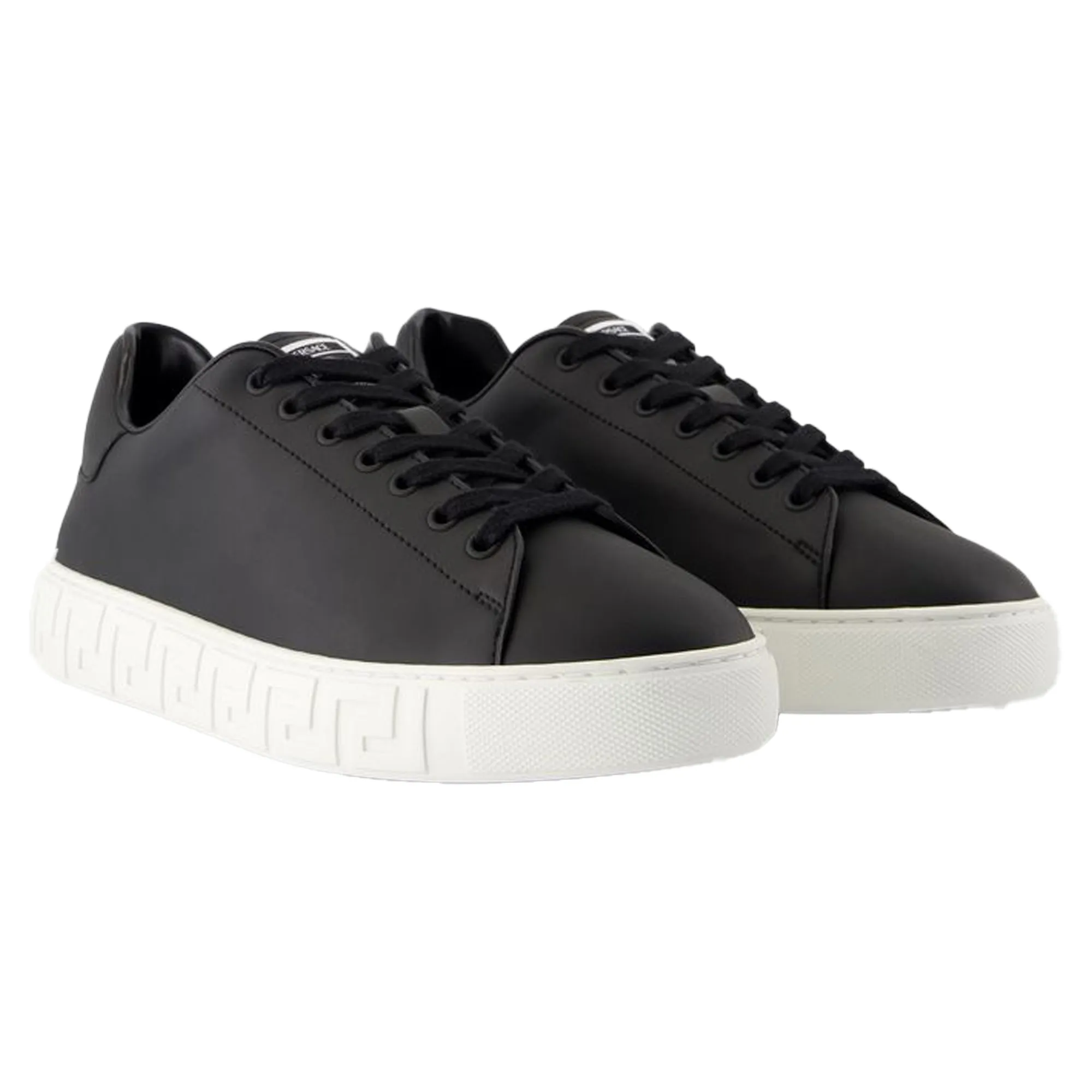 Sneakers - Versace - Leather - Black