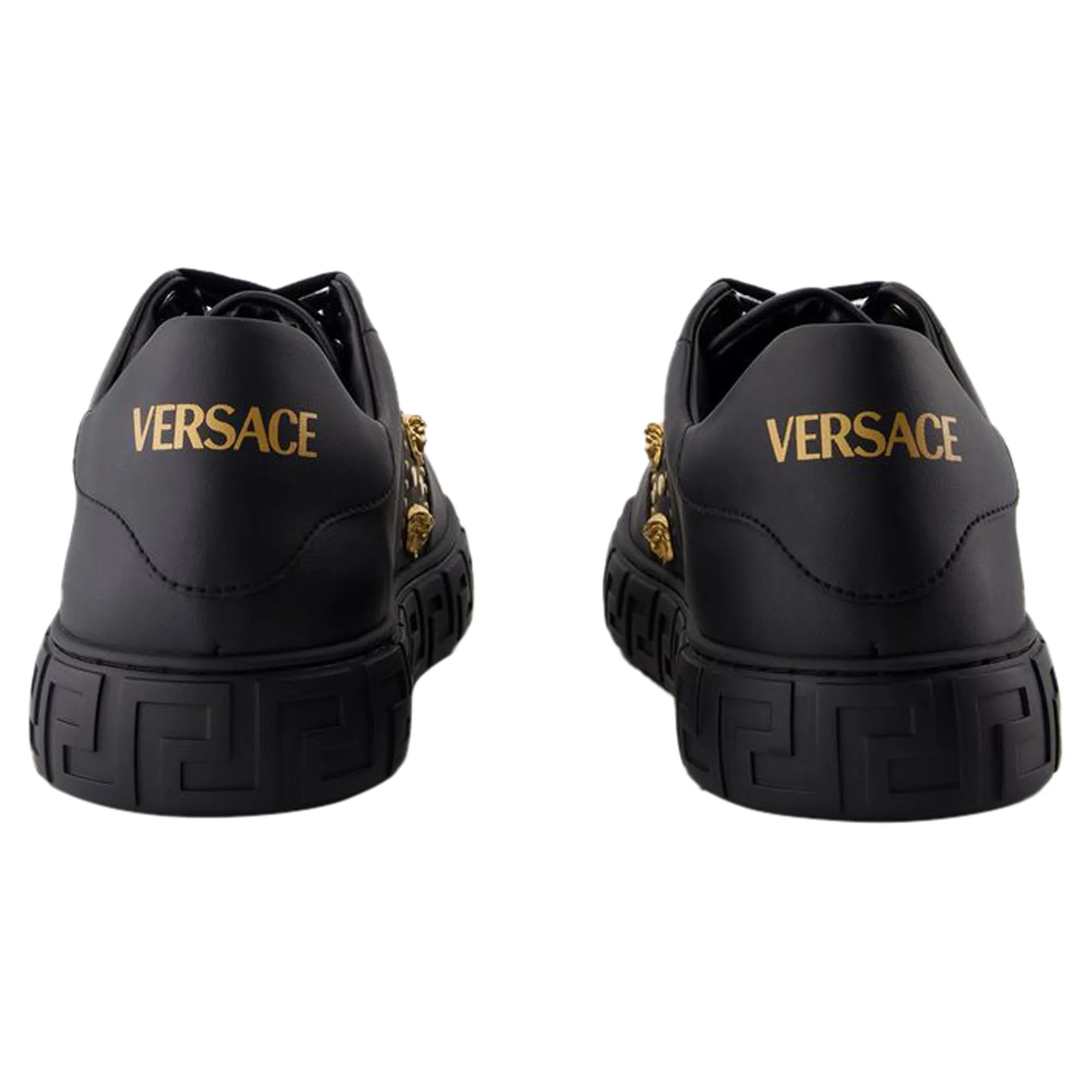 Sneakers - Versace - Leather - Black