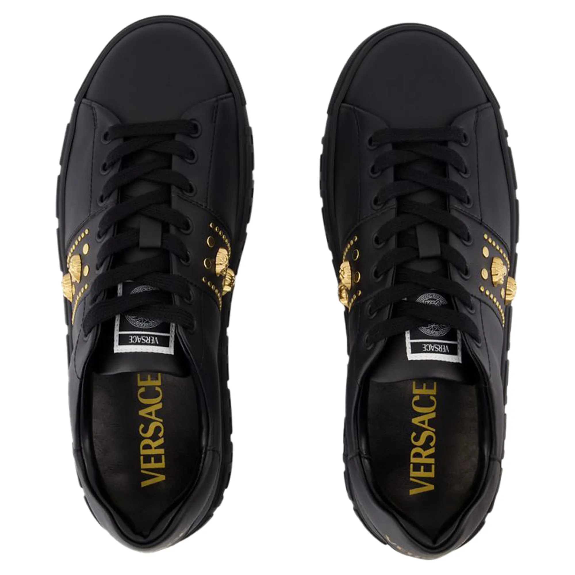 Sneakers - Versace - Leather - Black