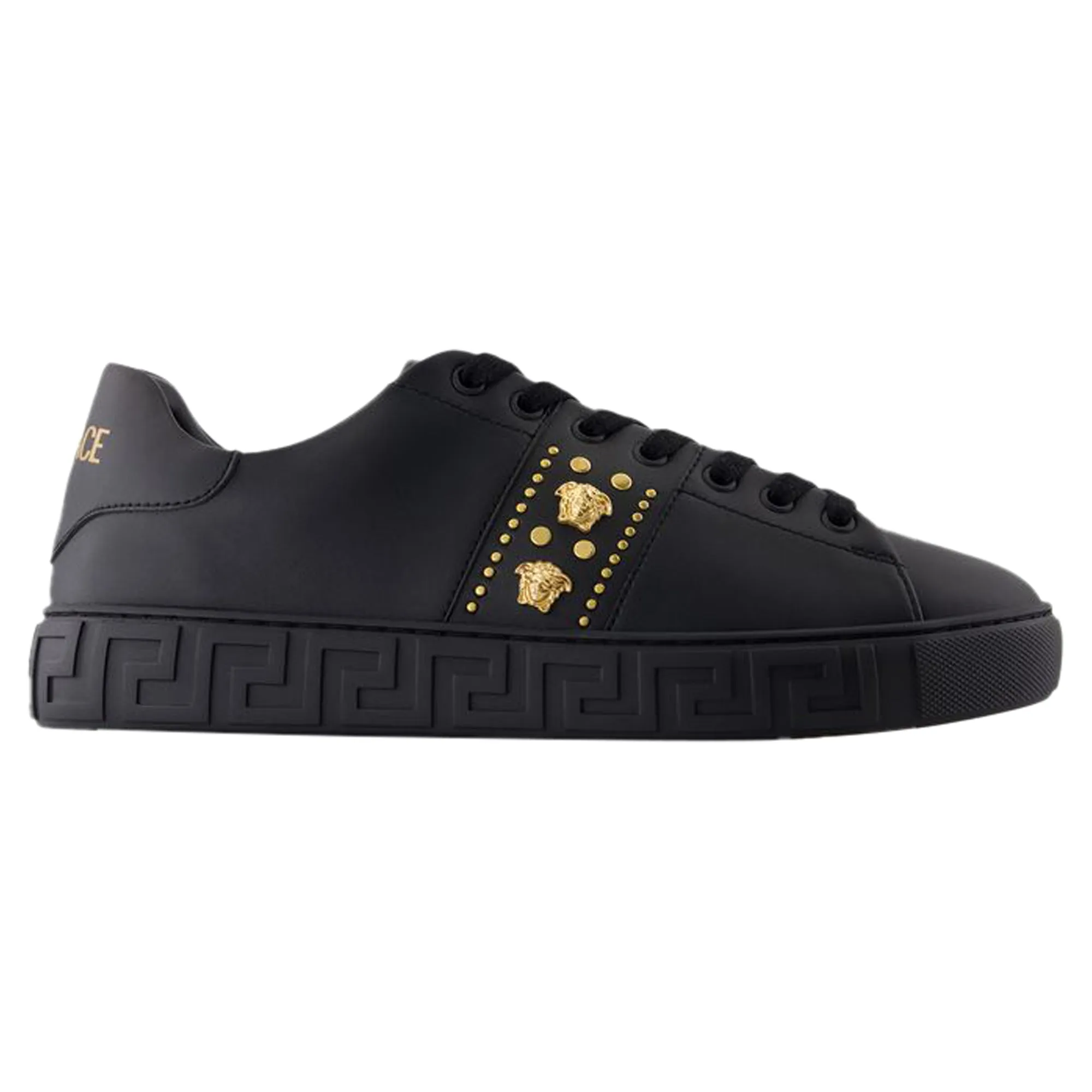 Sneakers - Versace - Leather - Black