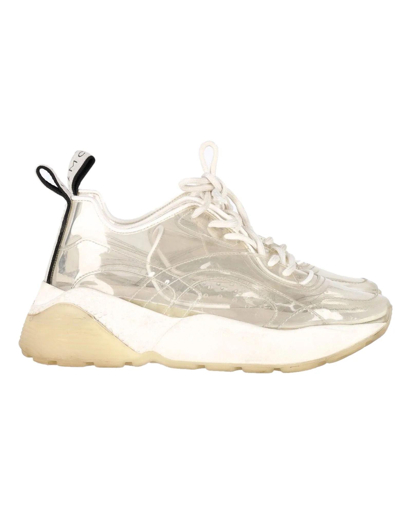 Stella McCartney Eclypse Clear Chunky Sneakers in White PVC