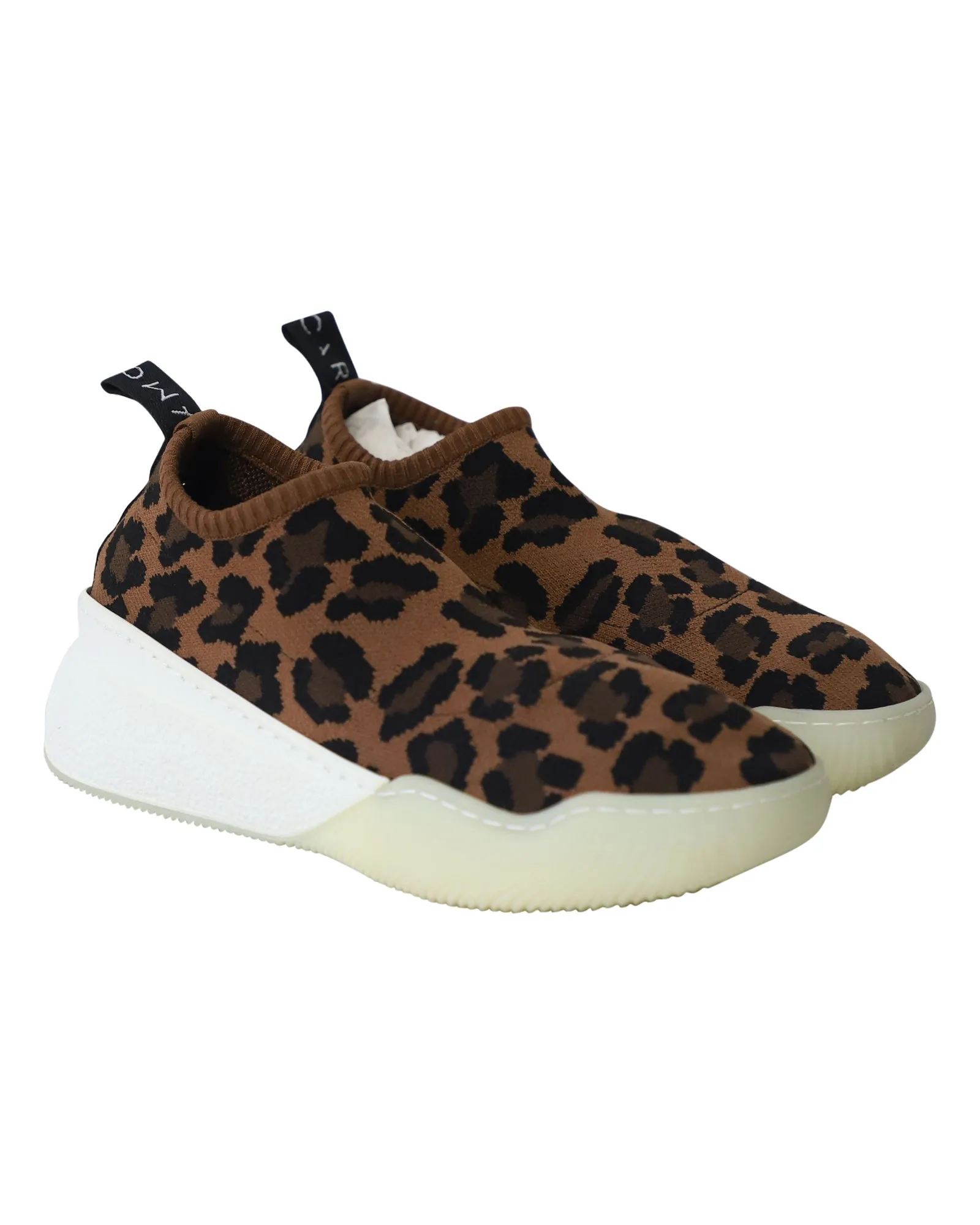 Stella Mccartney Slip-On Sneakers in Leopard Print Jacquard Knit
