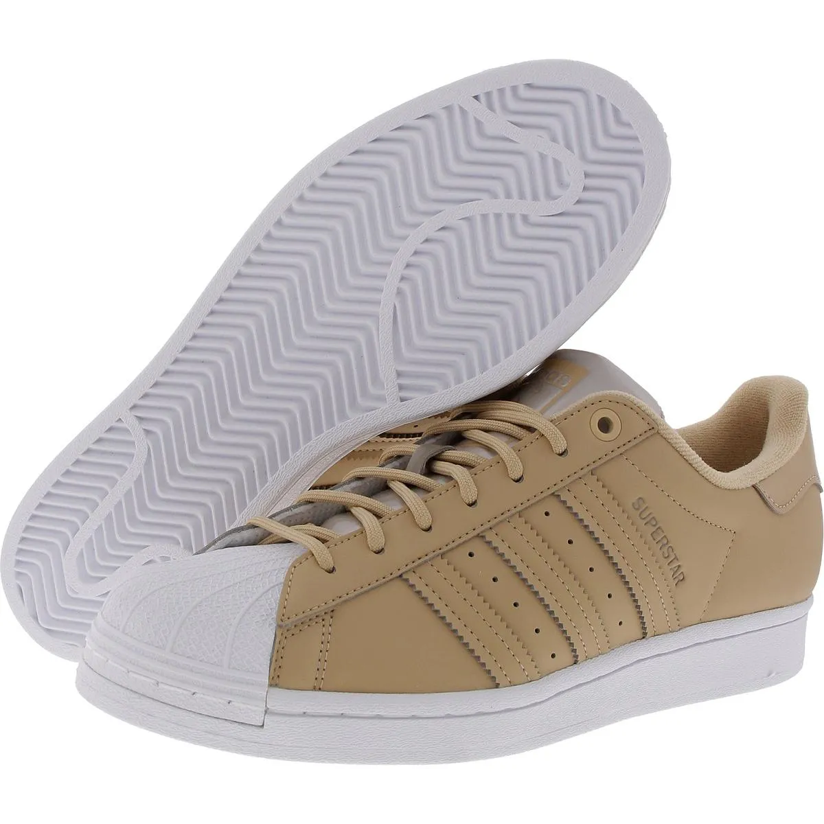 Superstar Womens Lace-Up Faux Leather Casual And Fashion Sneakers