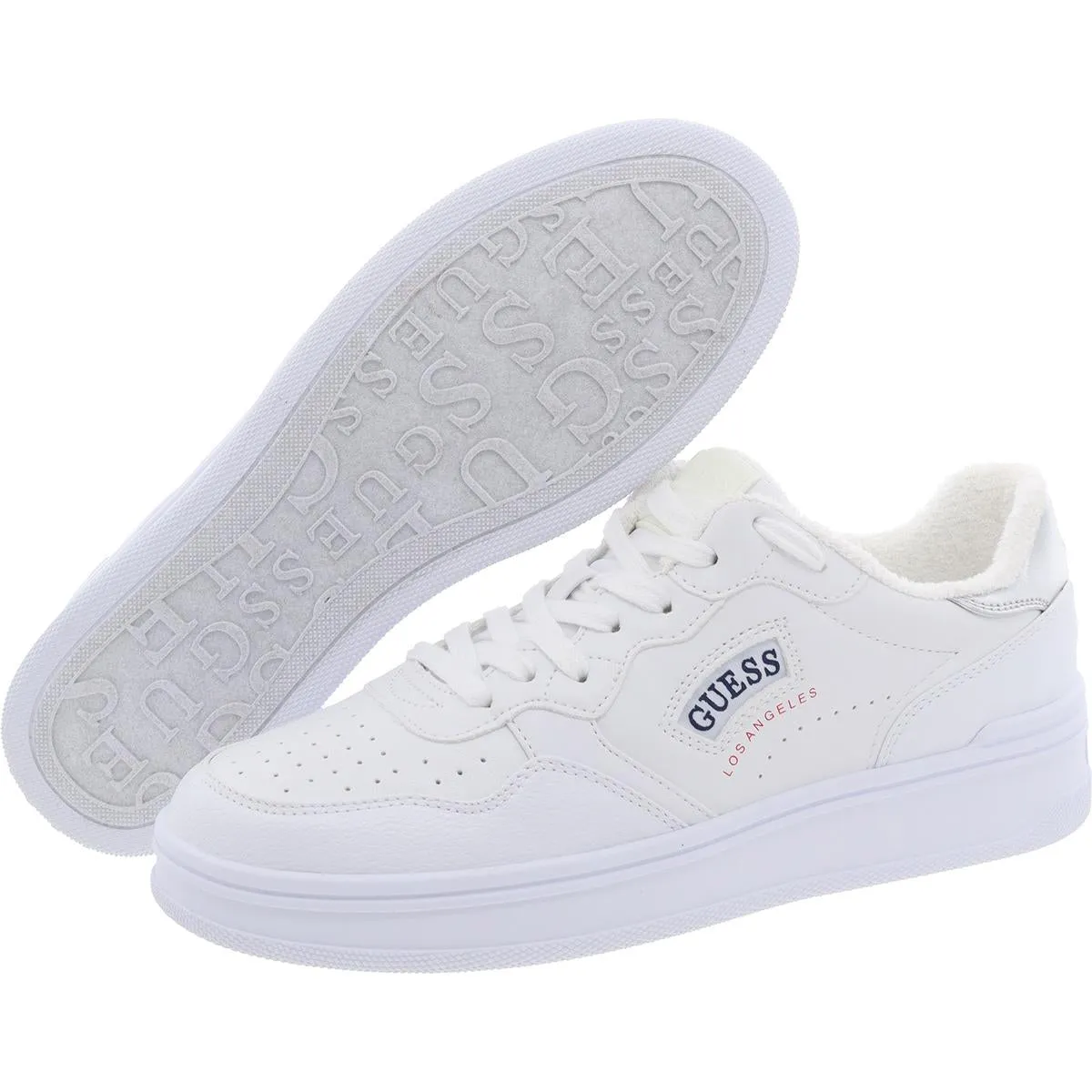 Sybela Womens Lace-Up Faux Leather Casual And Fashion Sneakers