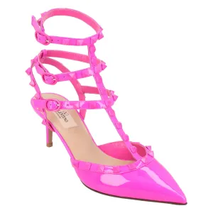 Valentino Calfskin Open Pumps Pink