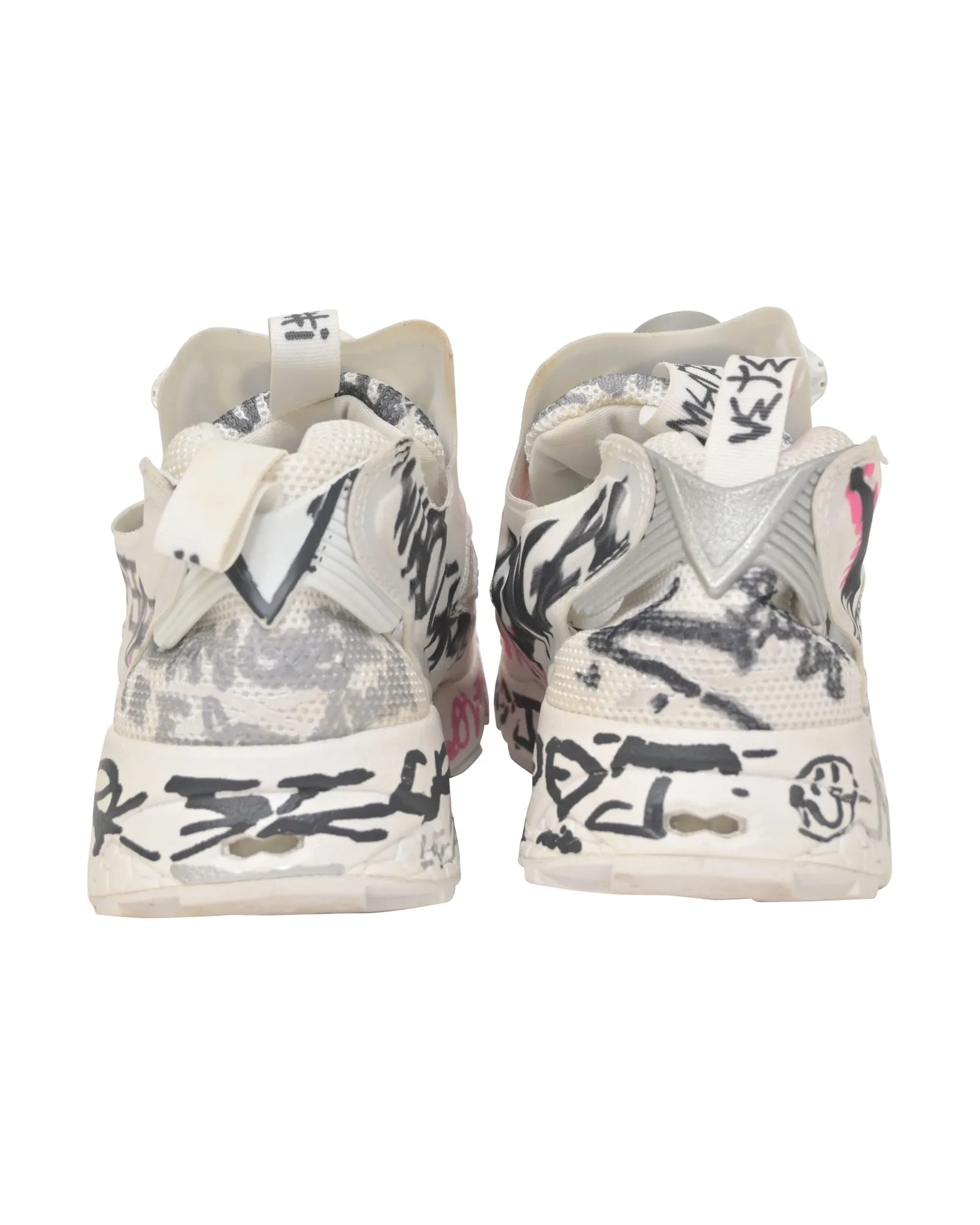 Vetements x Reebox Instapump Fury Sneakers in White Nylon