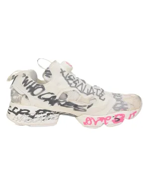 Vetements x Reebox Instapump Fury Sneakers in White Nylon