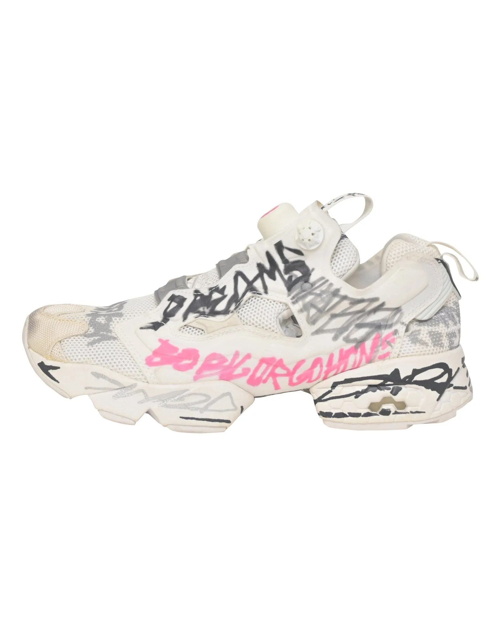 Vetements x Reebox Instapump Fury Sneakers in White Nylon