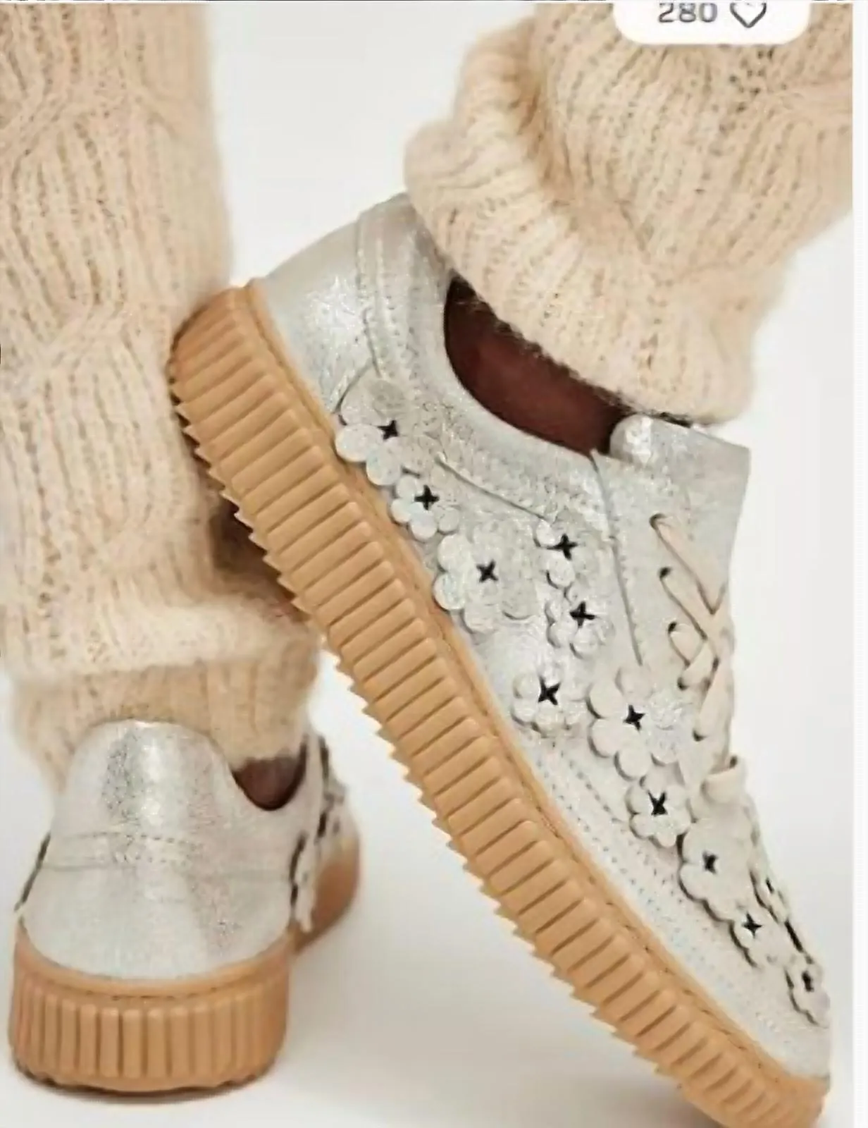 Wall Flower Sneakers In Champagne Metallic