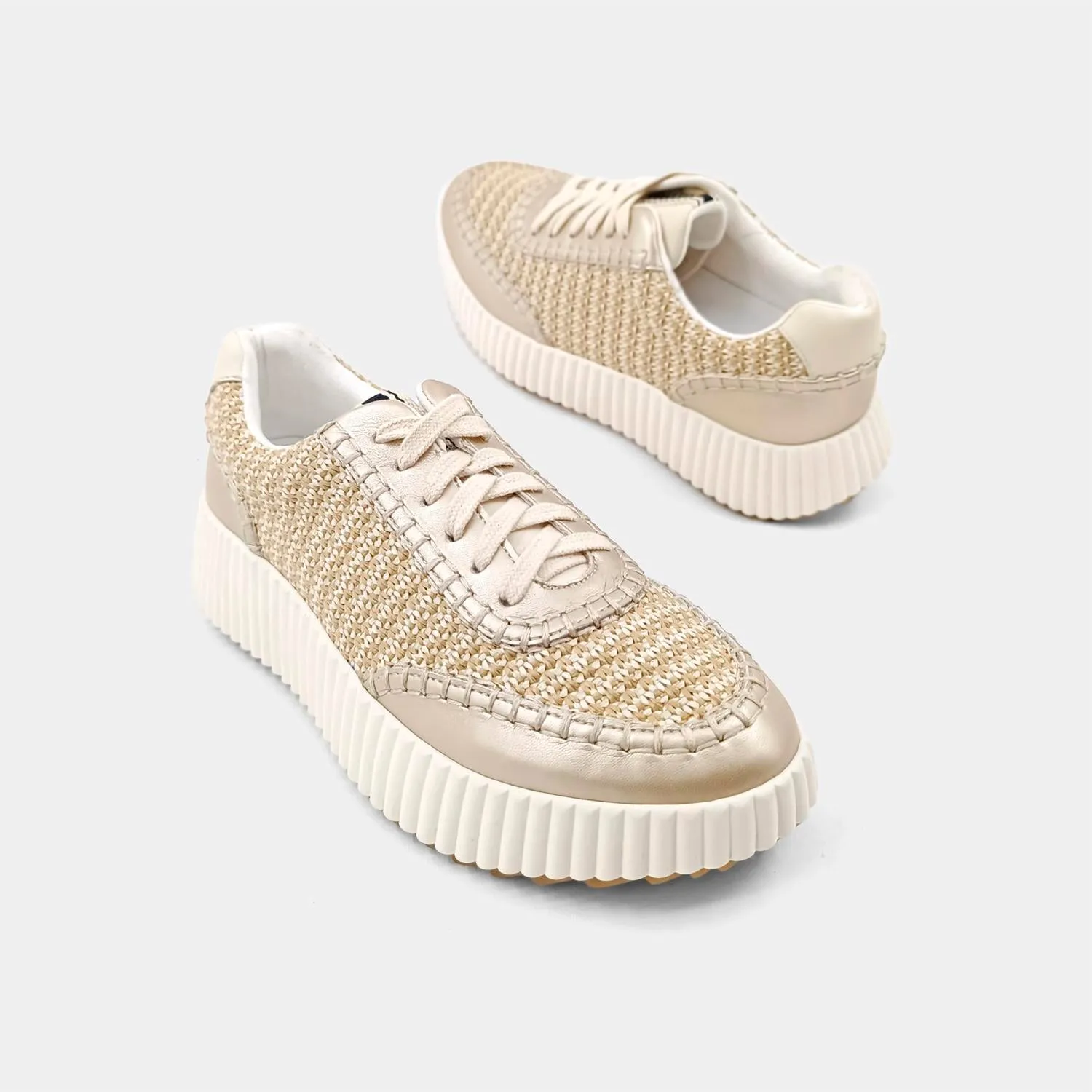 Women Selina Woven Sneakers In Gold