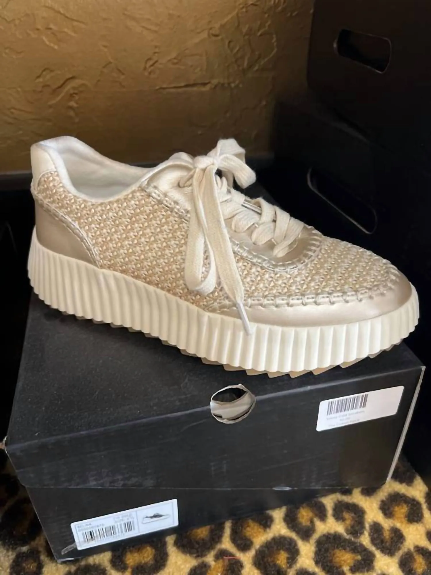 Women Selina Woven Sneakers In Gold