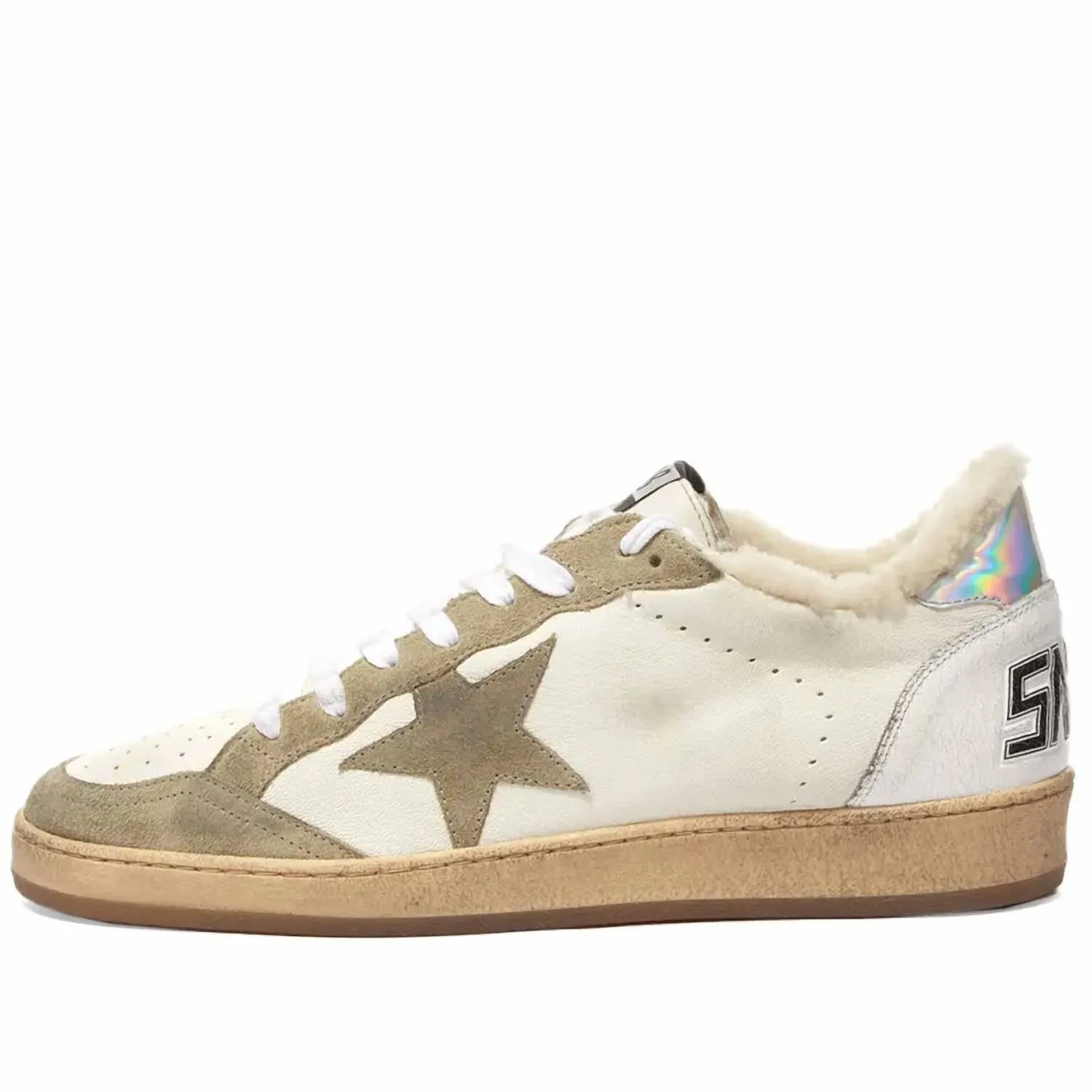Women's Ball Star Sneaker In White Taupe Silver