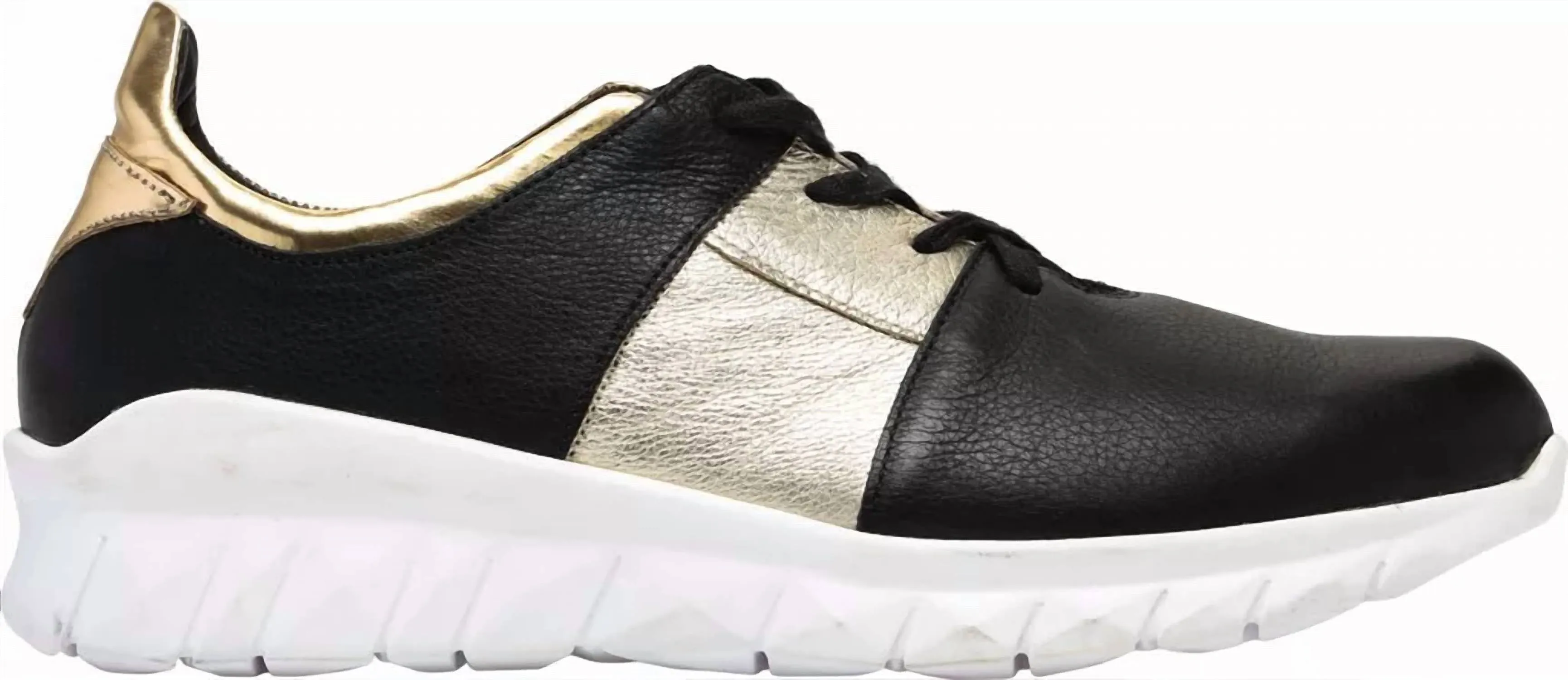Women's Buzz Sneakers - Medium In Soft Black /radiant Gold