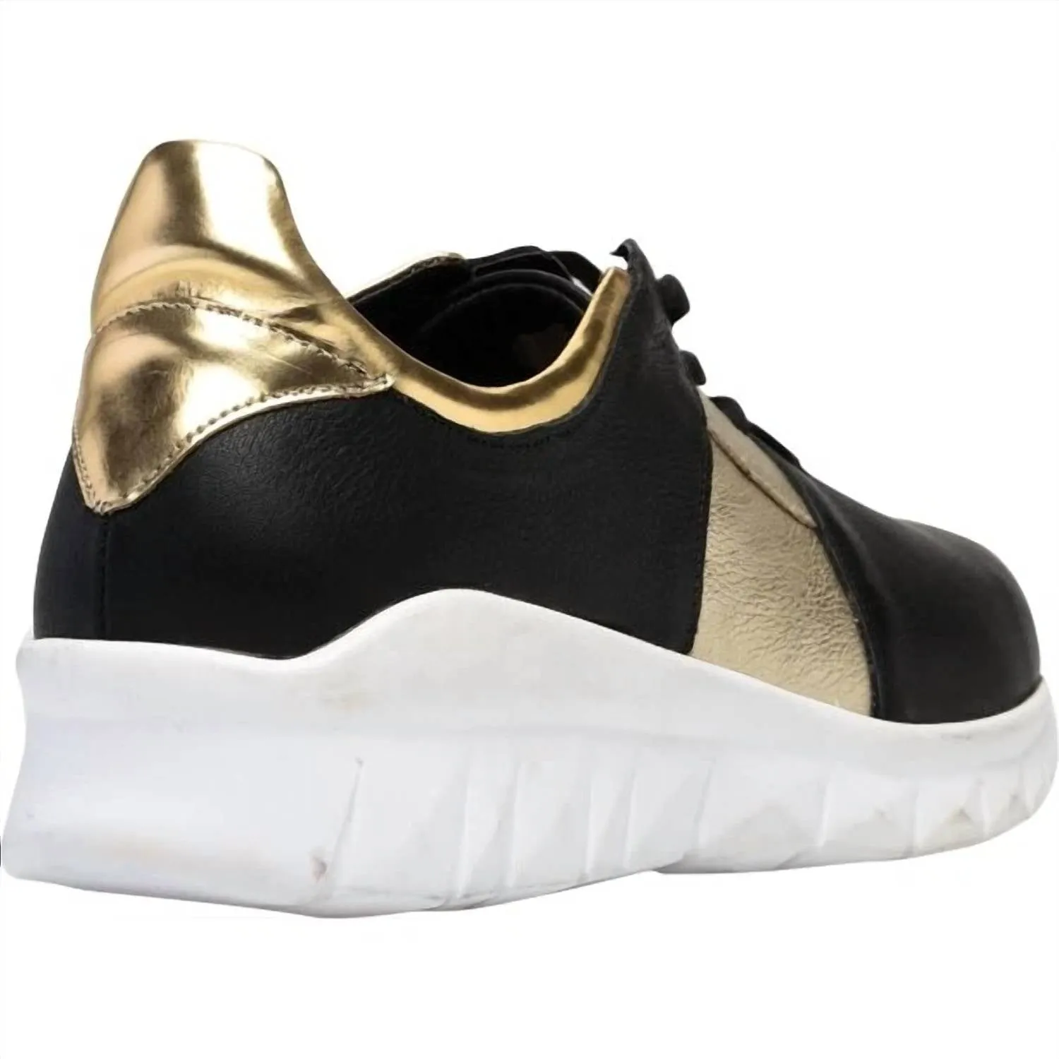 Women's Buzz Sneakers - Medium In Soft Black /radiant Gold