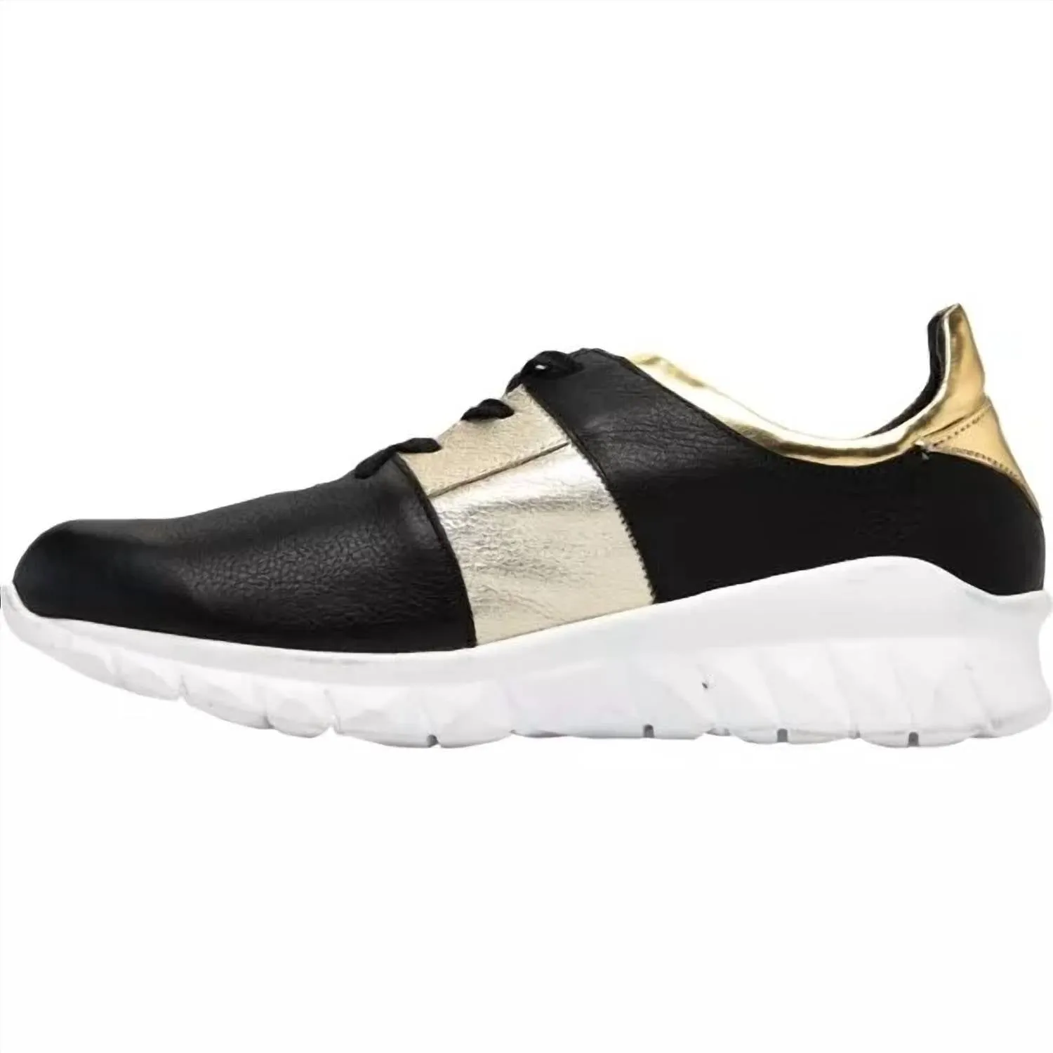 Women's Buzz Sneakers - Medium In Soft Black /radiant Gold