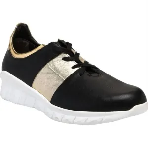 Women's Buzz Sneakers - Medium In Soft Black /radiant Gold