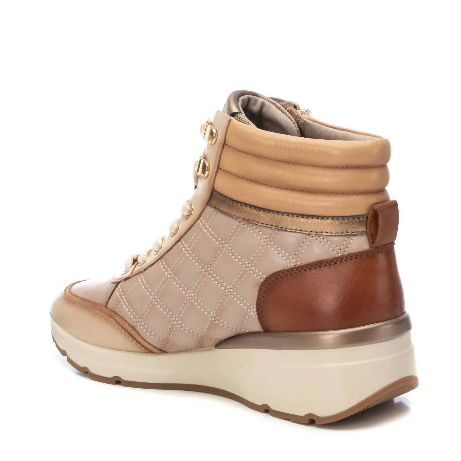 Women's Carmela Collection Leather Sneaker Booties In Beige