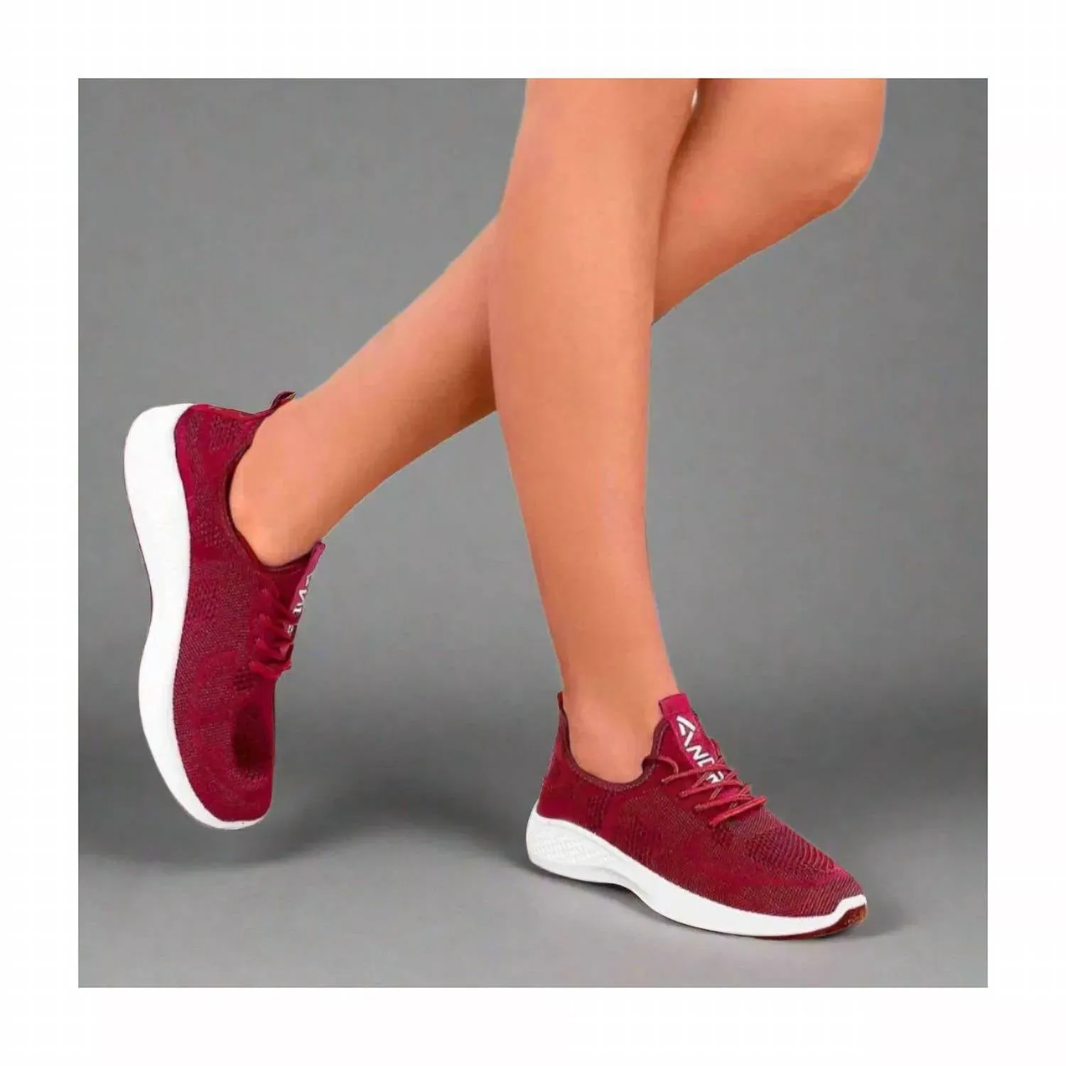 Women's Casual Athletic Sneakers In Burgundy