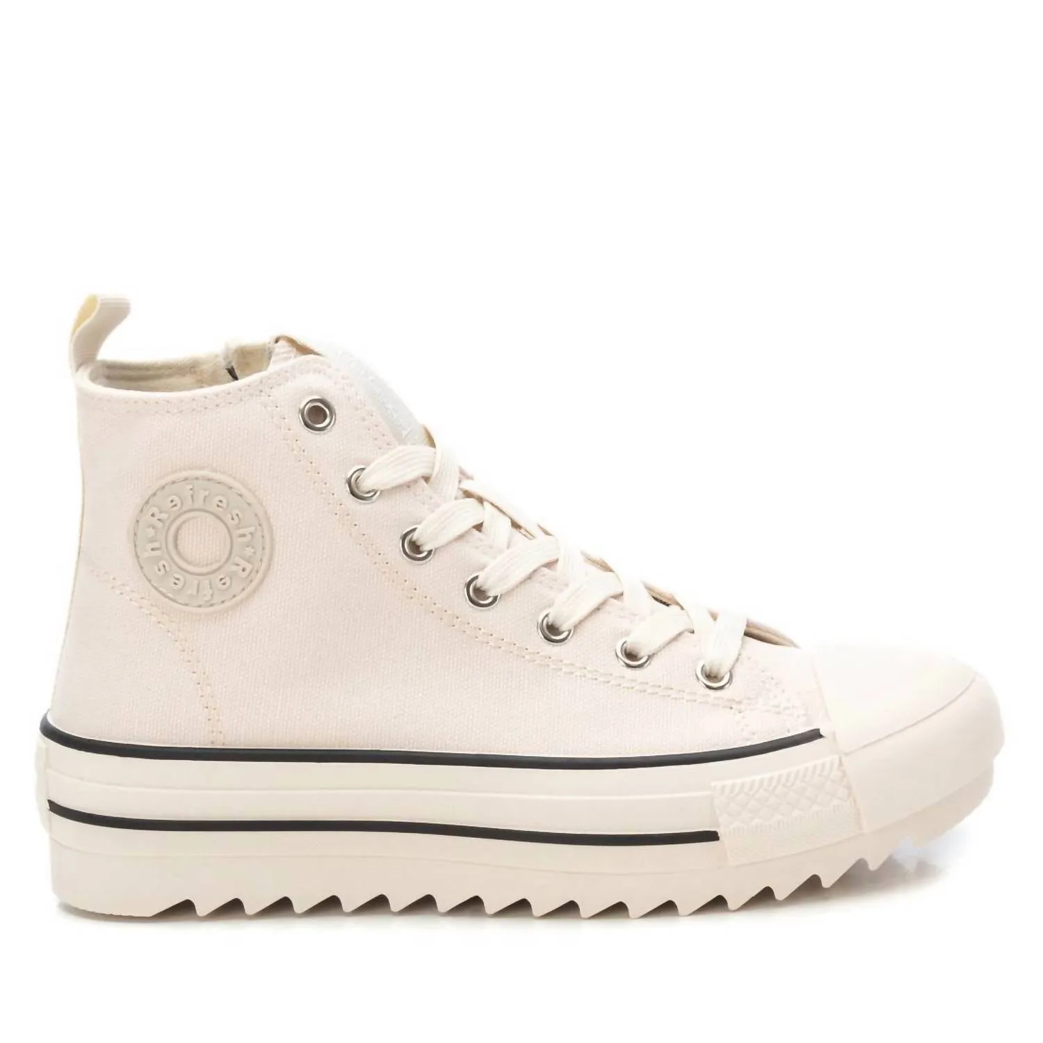 Women's Casual High Top Sneakers In Light Beige