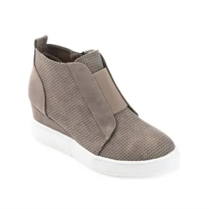 Women's Clara Wedge Sneakers In Faux Leather In Taupe