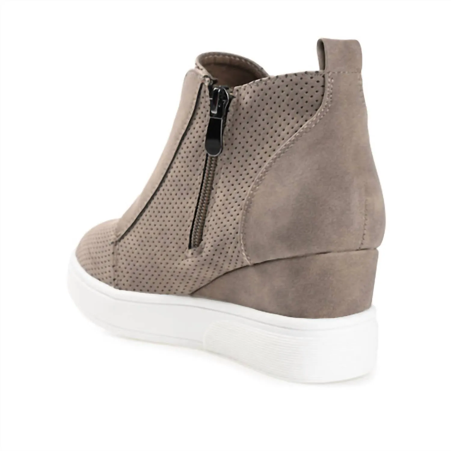 Women's Clara Wedge Sneakers In Faux Leather In Taupe