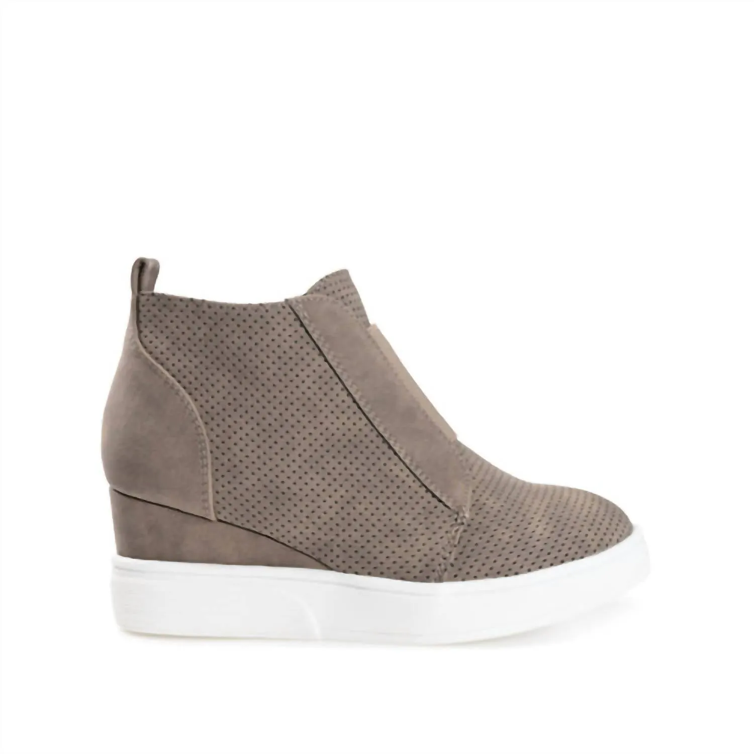 Women's Clara Wedge Sneakers In Faux Leather In Taupe
