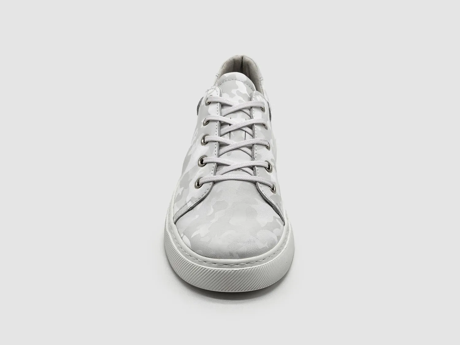 Women's Classic Camo Leather Sneakers In White