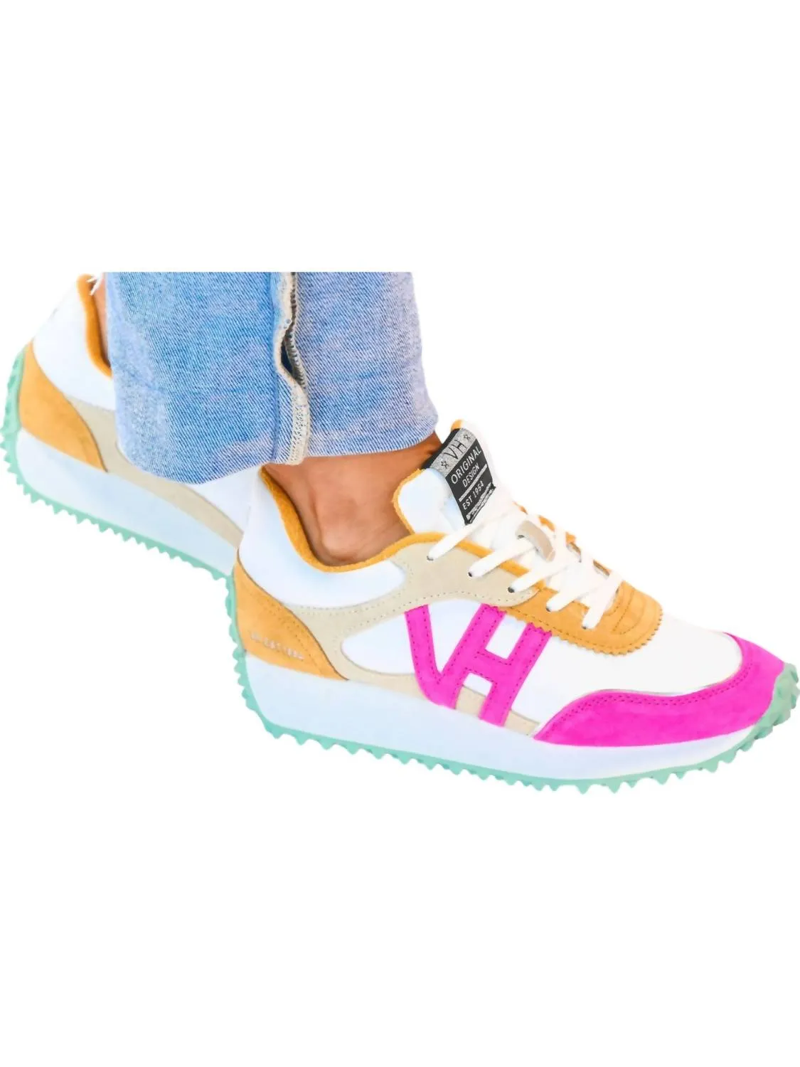 Women's Cosmic Sneakers In Mustard/neon Pink