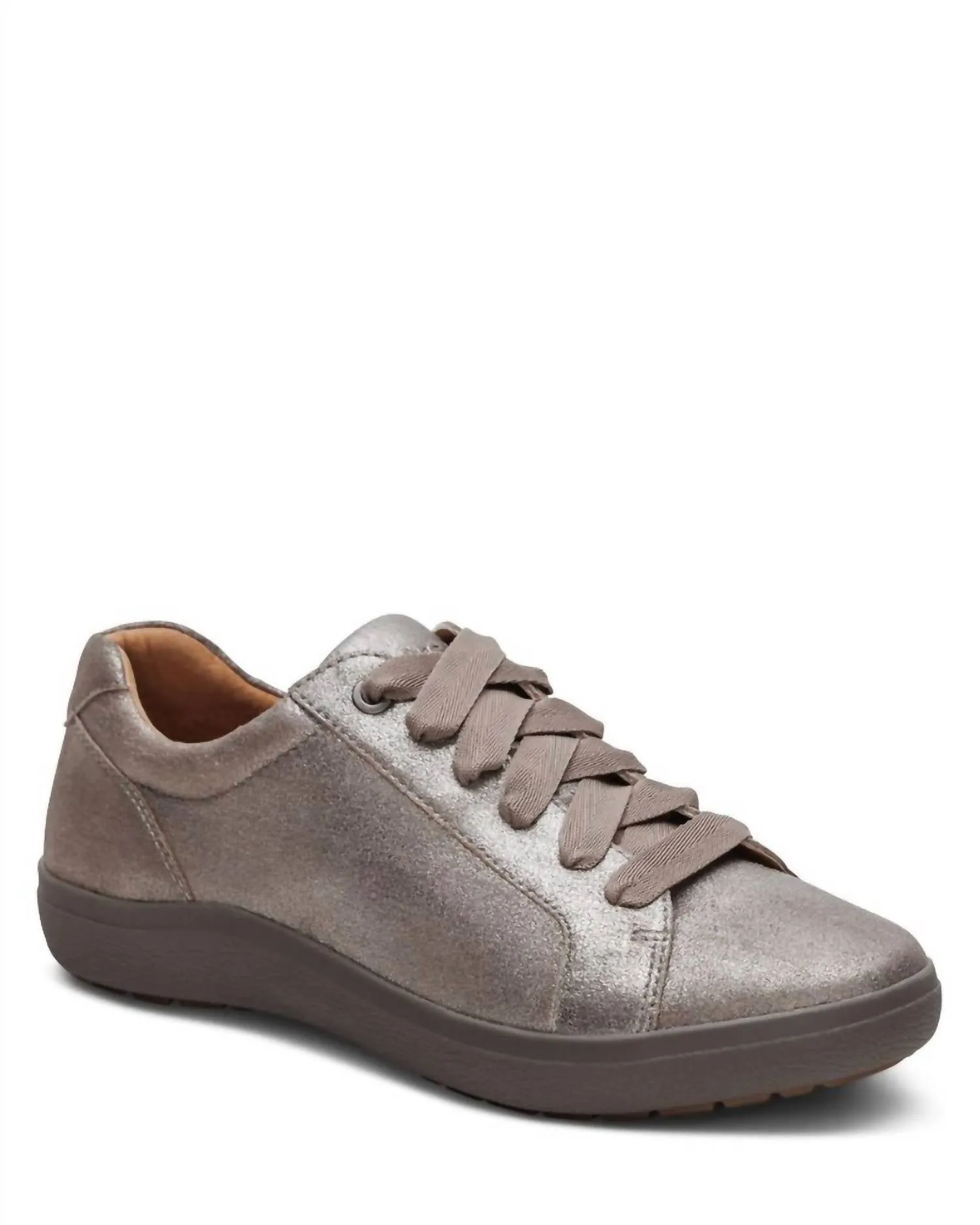 Women's Courtney Lace Up Sneaker In Brushed Silver