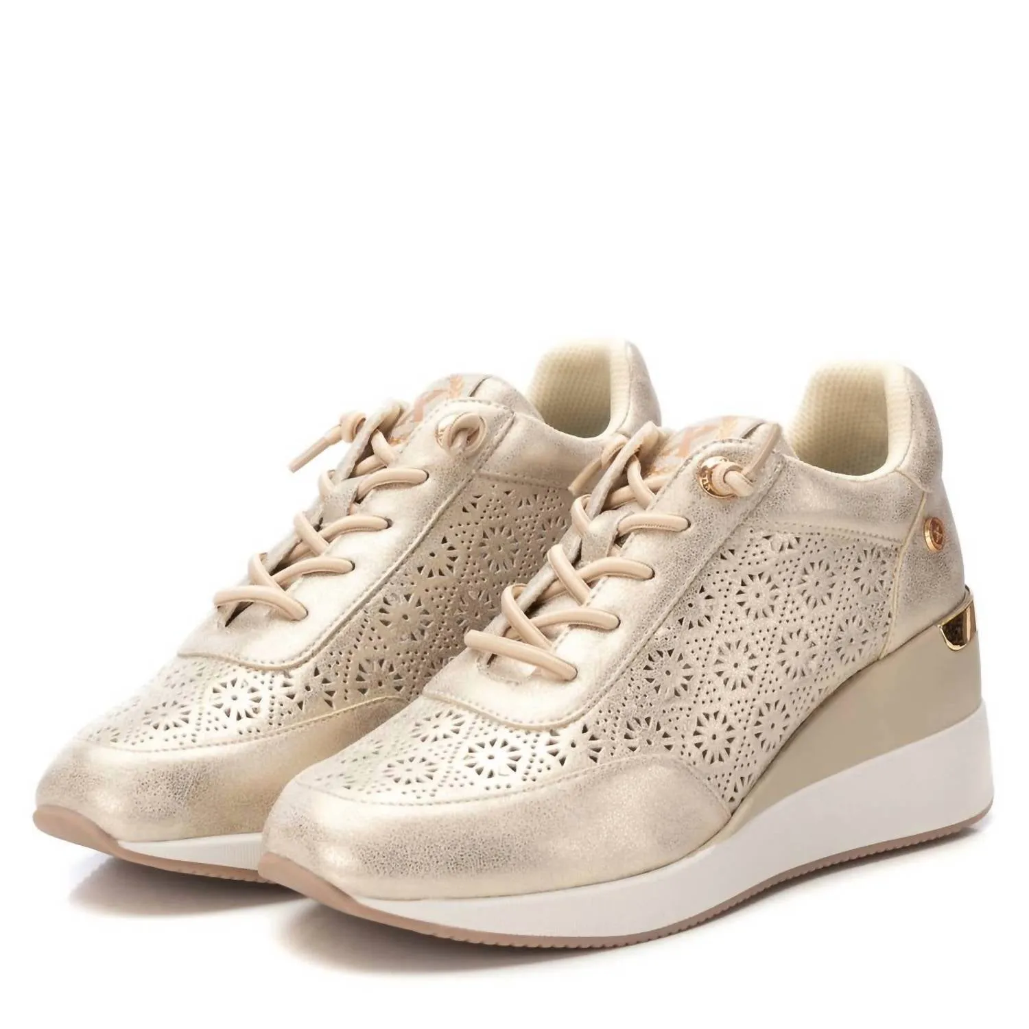 Women's Fashion Wedge Sneakers In Gold