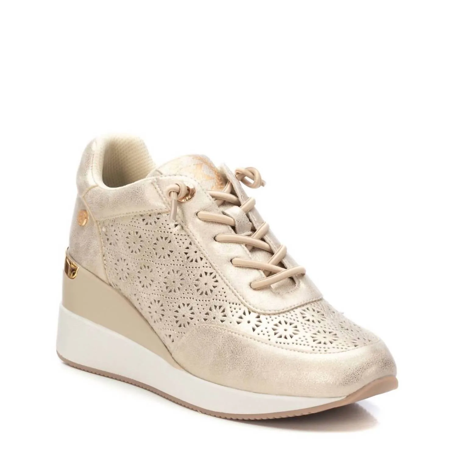 Women's Fashion Wedge Sneakers In Gold